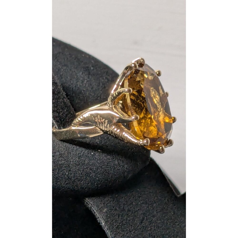 Yellow Citrine 18k Yellow Gold Over Sterling Silver Ring 17.55ctw Size 7